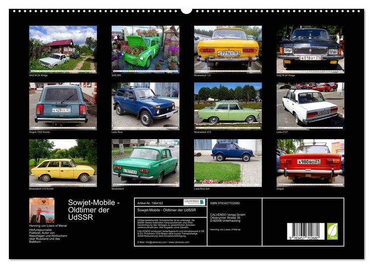 Produktbild: Sowjet-Mobile - Oldtimer der UdSSR (hochwertiger Premium Wandkalender 2026 DIN A2 quer), Kunstdruck in Hochglanz