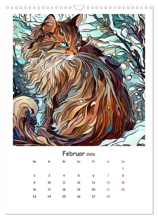 Produktbild: Jugendstil Katzen (Wandkalender 2026 DIN A3 hoch), CALVENDO Monatskalender