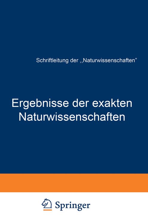 Produktbild: Ergebnisse der exakten Naturwissenschaften