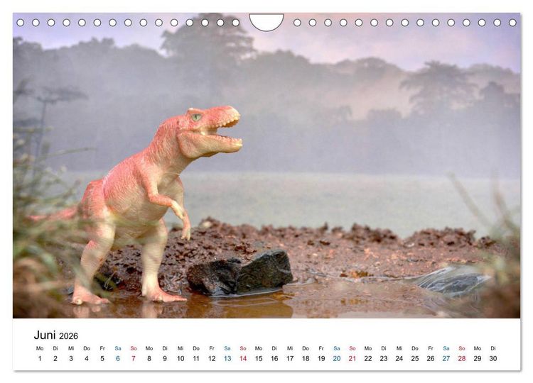 Produktbild: Faszination Urzeit - wenn Spielzeugdinos zum Leben erwachen (Wandkalender 2026 DIN A4 quer), CALVENDO Monatskalender