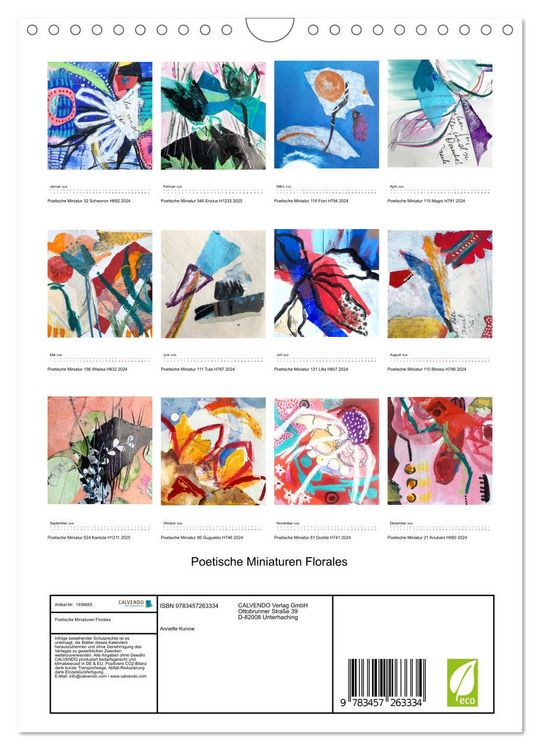 Produktbild: Poetische Miniaturen Florales (Wandkalender 2026 DIN A4 hoch), CALVENDO Monatskalender