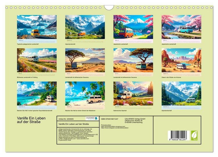 Produktbild: Vanlife Ein Leben auf der Stra&szlig;e (Wandkalender 2027 DIN A3 quer), CALVENDO Monatskalender