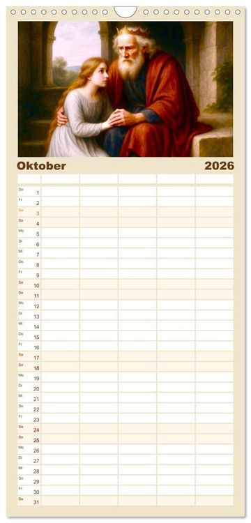 Produktbild: Familienplaner 2026 - William Shakespeare mit 5 Spalten (Wandkalender, 21 x 45 cm) CALVENDO