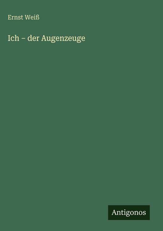 Produktbild: Ich - der Augenzeuge