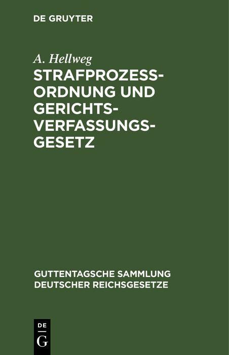 Produktbild: Strafproze&szlig;ordnung und Gerichtsverfassungsgesetz