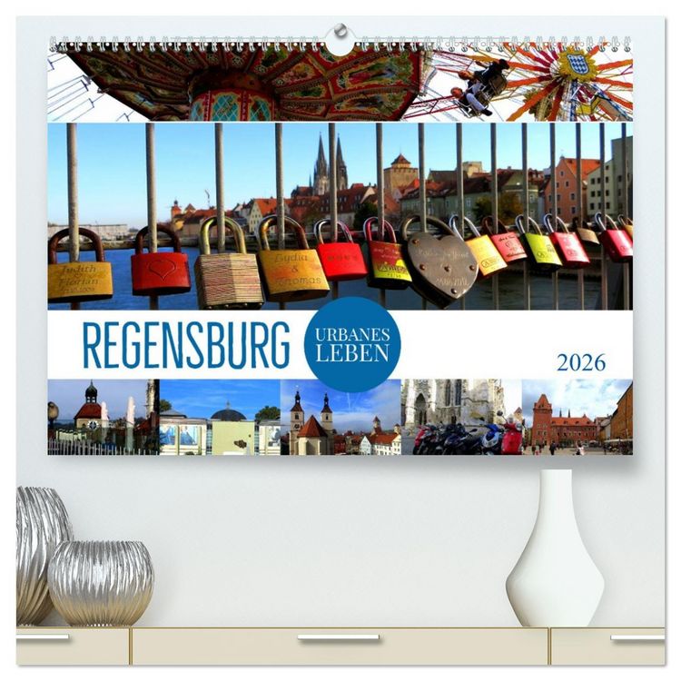 Produktbild: REGENSBURG - urbanes Leben (hochwertiger Premium Wandkalender 2026 DIN A2 quer), Kunstdruck in Hochglanz