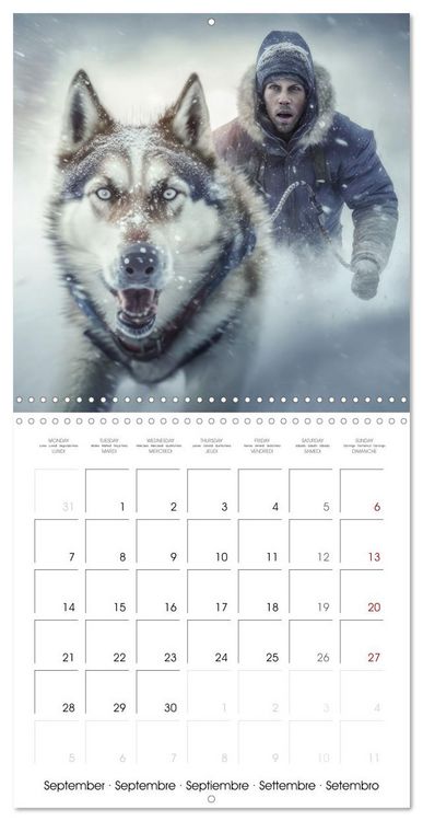 Produktbild: Des huskies adorables (Calendrier mural carr&eacute; 2026 30x30 cm) Calendrier double avec une page pour vos prises de notes