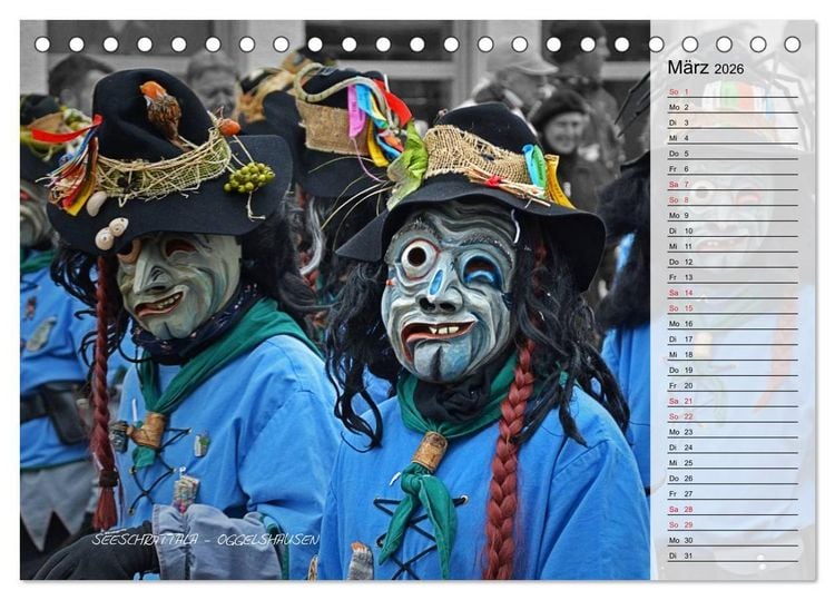 Produktbild: Schw&auml;bisch alemannische Fasnet (Tischkalender 2026 DIN A5 quer), CALVENDO Monatskalender