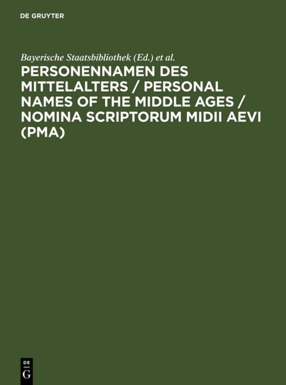 Produktbild: Personennamen des Mittelalters