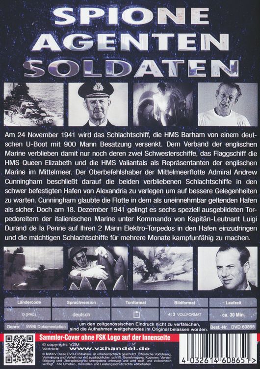 Produktbild: Spione, Agenten, Soldaten - Folge 16: Zweimann-Torpedos versenken britische Schlachtschiffe