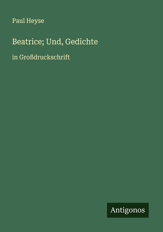 Produktbild: Beatrice; Und, Gedichte