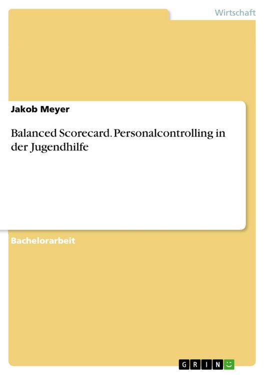 Produktbild: Balanced Scorecard. Personalcontrolling in der Jugendhilfe