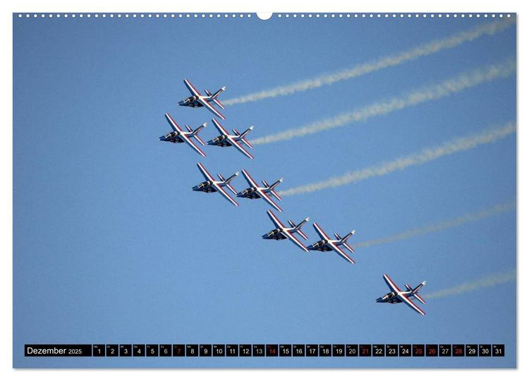 Produktbild: Augenblicke in der Luft: Patrouille de France (hochwertiger Premium Wandkalender 2025 DIN A2 quer), Kunstdruck in Hochglanz