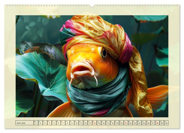 Produktbild: Fashion-Fisch. Die lustige Welt der Unterwasser-Mode (hochwertiger Premium Wandkalender 2026 DIN A2 quer), Kunstdruck in Hochglanz