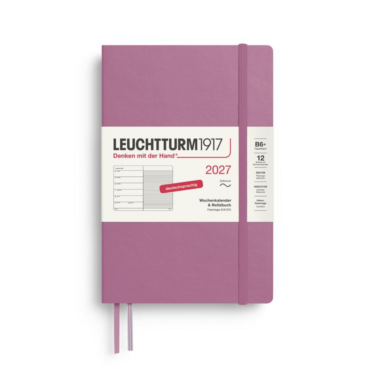 Produktbild: Wochenkalender & Notizbuch Paperback (B6+) 2027, Softcover, Dusty Rose, Deutsch