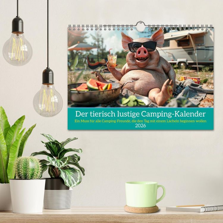 Produktbild: Der tierisch lustige Camping-Kalender (Wandkalender 2026 DIN A4 quer), CALVENDO Monatskalender