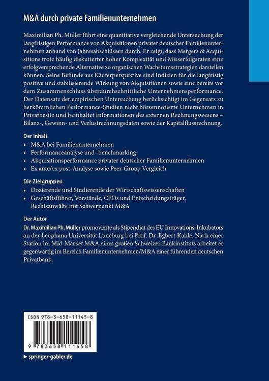 Produktbild: M&A durch private Familienunternehmen
