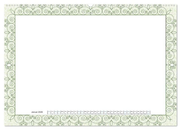 Produktbild: Bastelkalender Nostalgie-Rahmen 2026 (hochwertiger Premium Wandkalender 2026 DIN A2 quer), Kunstdruck in Hochglanz