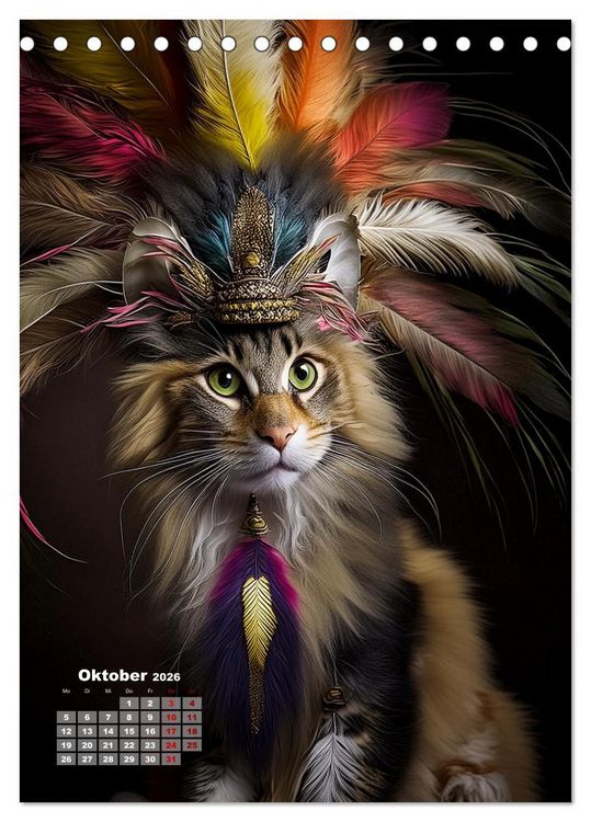 Produktbild: Inka Katzen - Katzen sind die wahren Herrscher (Tischkalender 2026 DIN A5 hoch), CALVENDO Monatskalender