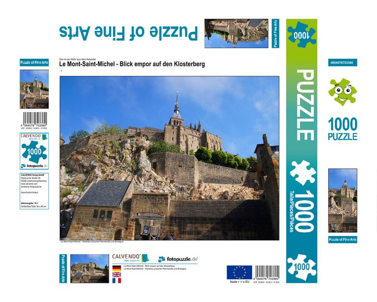Produktbild: CALVENDO Puzzle Le Mont-Saint-Michel - Blick empor auf den Klosterberg | 1000 Teile Lege-Gr&ouml;&szlig;e 64x48cm Foto-Puzzle f&uuml;r gl&uuml;ckliche Stunden