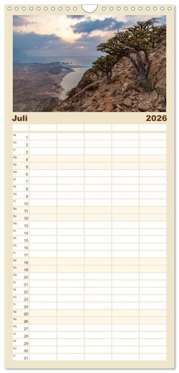 Produktbild: Familienplaner 2026 - SOKOTRA - Magische Insel mit 5 Spalten (Wandkalender, 21 x 45 cm) CALVENDO