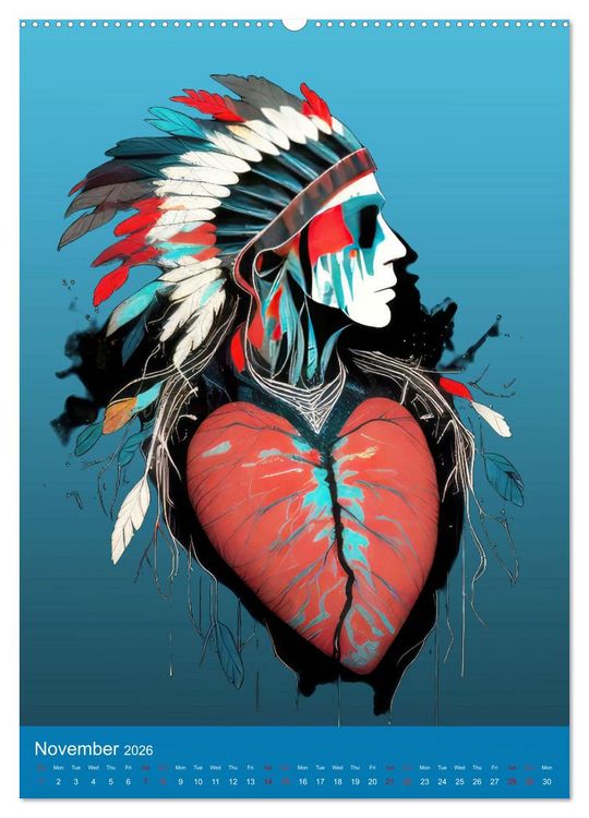 Produktbild: Native American Art (Wall Calendar 2026 DIN A2 portrait), CALVENDO 12 Month Wall Calendar