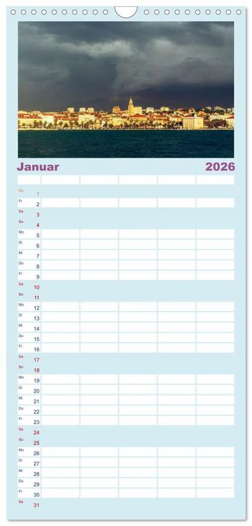 Produktbild: Familienplaner 2026 - Split - Zauberhafte Perle an der Adriak&uuml;ste Kroatiens mit 5 Spalten (Wandkalender, 21 x 45 cm) CALVENDO