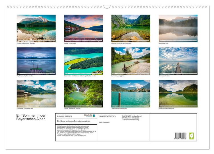 Produktbild: Ein Sommer in den Bayerischen Alpen (Wandkalender 2026 DIN A2 quer), CALVENDO Monatskalender