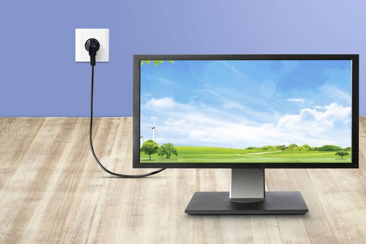 Produktbild: Renkforce Kaltger&auml;te Anschlusskabel [1x Schutzkontakt-Winkelstecker - 1x Kaltger&auml;te-Stecker C13] 0.75 m Schwarz
