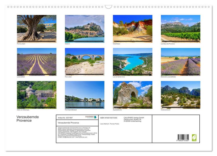 Produktbild: Verzaubernde Provence (Wandkalender 2026 DIN A2 quer), CALVENDO Monatskalender