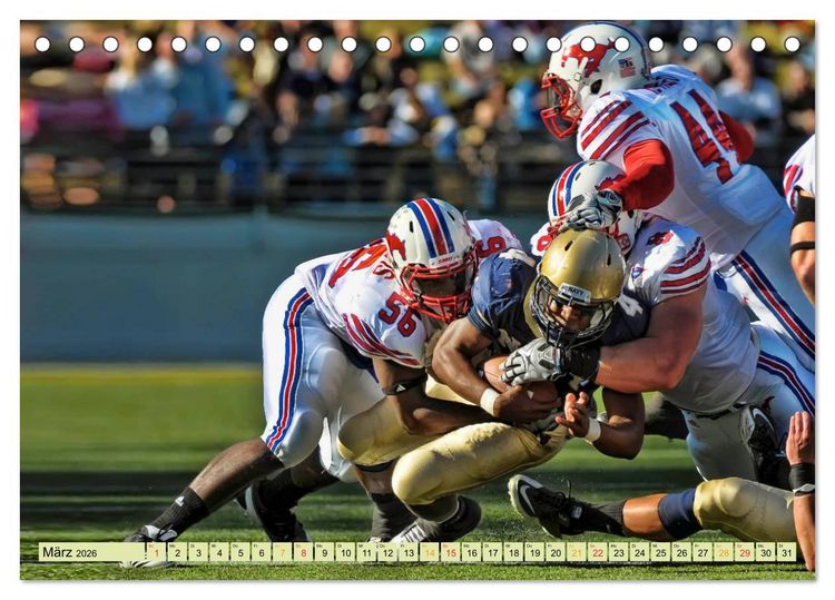 Produktbild: American Football - athletisch und riskant (Tischkalender 2026 DIN A5 quer), CALVENDO Monatskalender