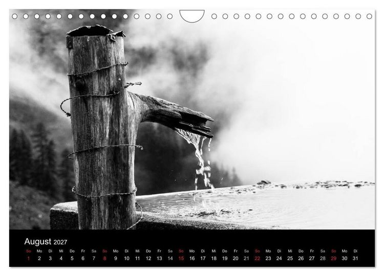 Produktbild: BERGE IN SCHWARZ WEISS (Wandkalender 2027 DIN A4 quer), CALVENDO Monatskalender