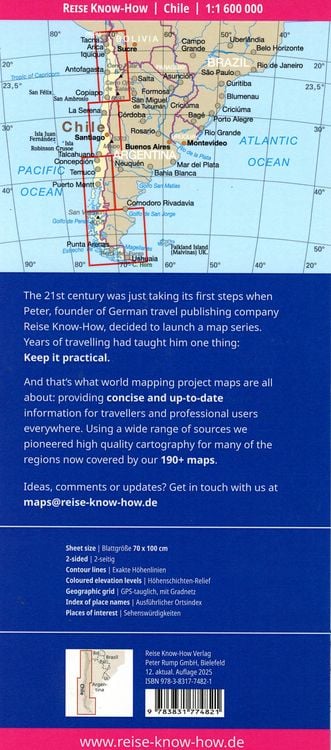 Produktbild: Reise Know-How Landkarte Chile (1:1.600.000)