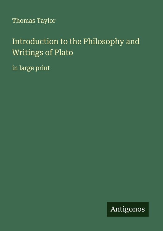 Produktbild: Introduction to the Philosophy and Writings of Plato