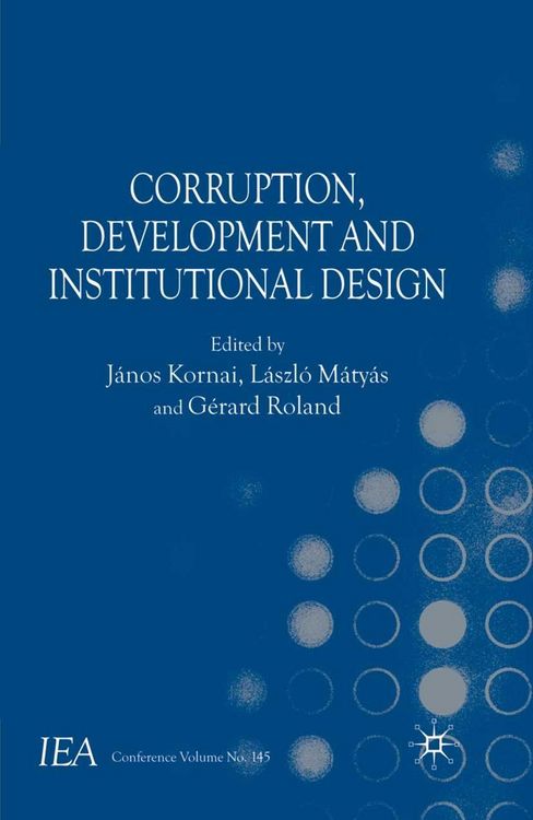 Produktbild: Corruption, Development and Institutional Design