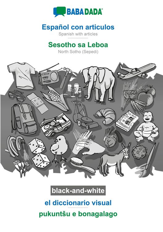 Produktbild: Espa&ntilde;ol con articulos - Sesotho sa Leboa, el diccionario visual, BW