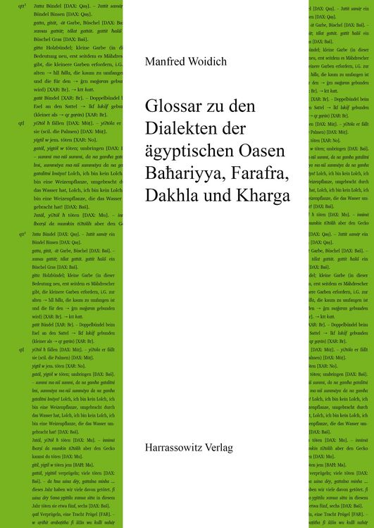 Produktbild: &Auml;gyptische Dialekte / Glossar zu den Dialekten der &auml;gyptischen Oasen Bahariyya, Farafra, Dakhla und Kharga