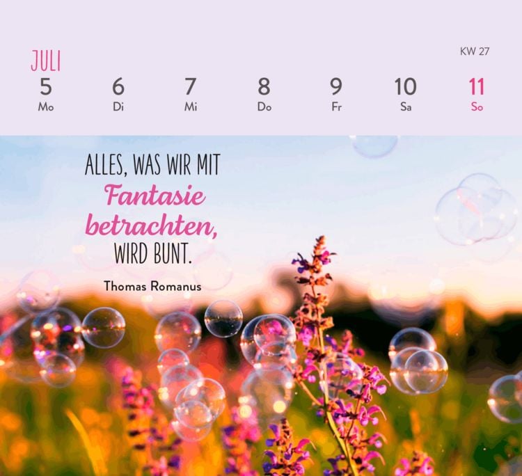 Produktbild: Mini-Wochenkalender 2027: Herzensw&uuml;nsche f&uuml;r dich