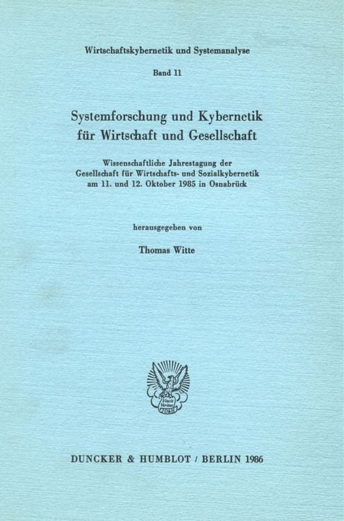 Produktbild: Systemforschung und Kybernetik f&uuml;r Wirtschaft und Gesellschaft.