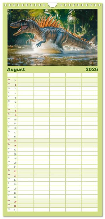 Produktbild: Familienplaner 2026 - Giganten der Urzeit mit 5 Spalten (Wandkalender, 21 x 45 cm) CALVENDO