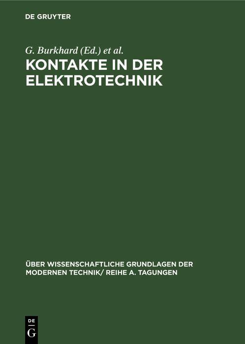 Produktbild: Kontakte in der Elektrotechnik