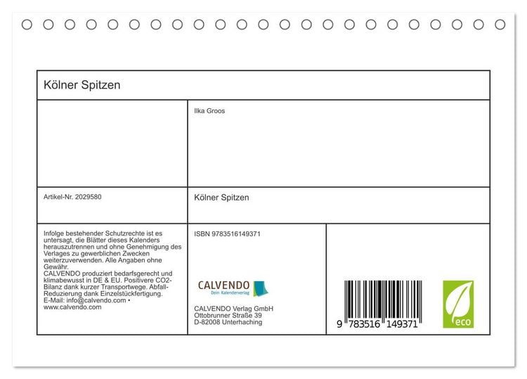 Produktbild: K&ouml;lner Spitzen (Tischkalender 2026 DIN A5 quer), CALVENDO Monatskalender