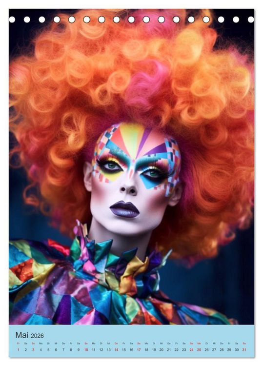 Produktbild: Dragqueens. Drag- und Travestie Kunst. Illustrationen (Tischkalender 2026 DIN A5 hoch), CALVENDO Monatskalender