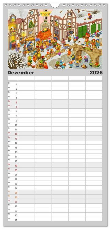 Produktbild: Familienplaner 2026 - Meine kleine Wimmelwelt mit 5 Spalten (Wandkalender, 21 x 45 cm) CALVENDO