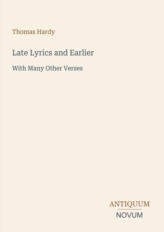 Produktbild: Late Lyrics and Earlier