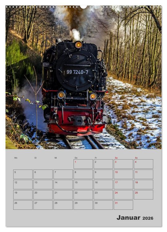 Produktbild: Brockenbahn - Terminplaner (hochwertiger Premium Wandkalender 2026 DIN A2 hoch), Kunstdruck in Hochglanz