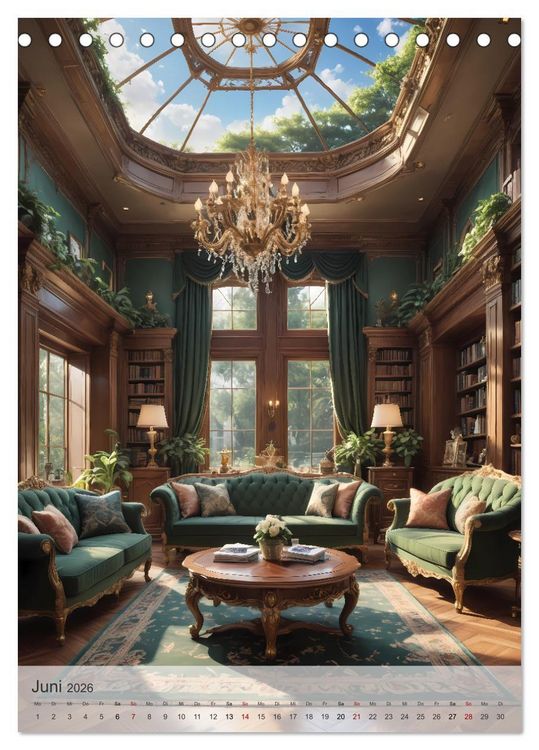 Produktbild: Wohn(t)r&auml;ume - Wohnzimmer Impressionen (Tischkalender 2026 DIN A5 hoch), CALVENDO Monatskalender