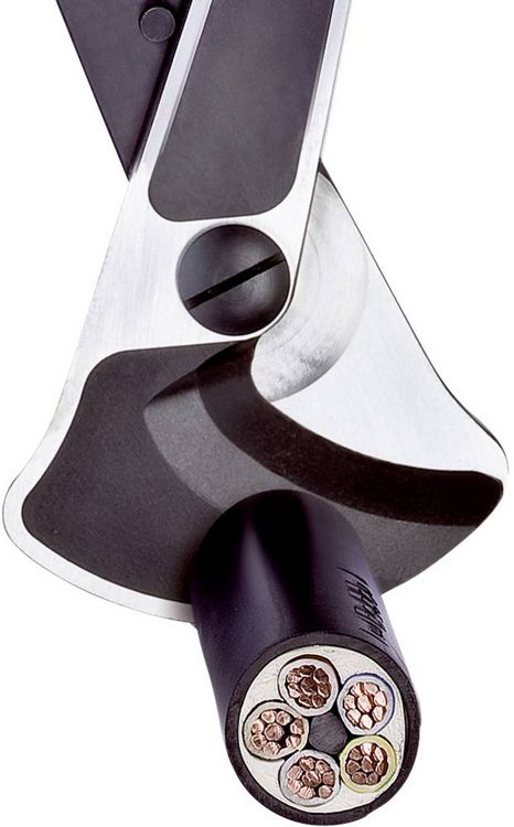 Produktbild: Knipex 95 32 038 Ratschen-Kabelschere Geeignet f&uuml;r (Abisoliertechnik) Alu- und Kupferkabel, ein- und mehrdr&auml;htig 38 mm 280 mm&sup2;