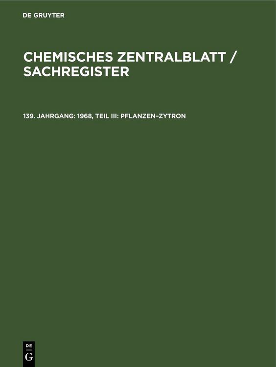 Produktbild: 1968, Teil III: Pflanzen&ndash;Zytron