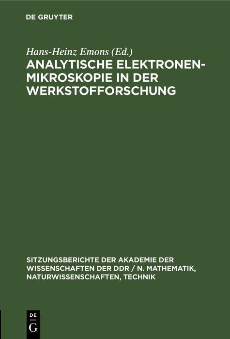 Produktbild: Analytische Elektronenmikroskopie in der Werkstofforschung